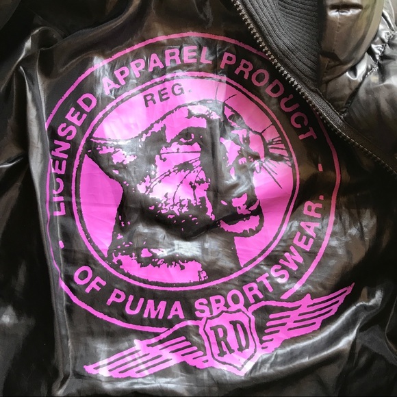 Black Puma Puffer Down Jacket - Picture 3 of 5